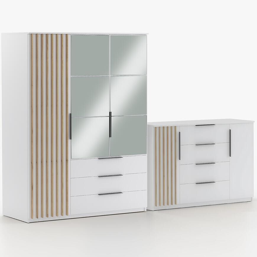 Súprava skriňa Sorento biela 150 + komoda Sorento 160