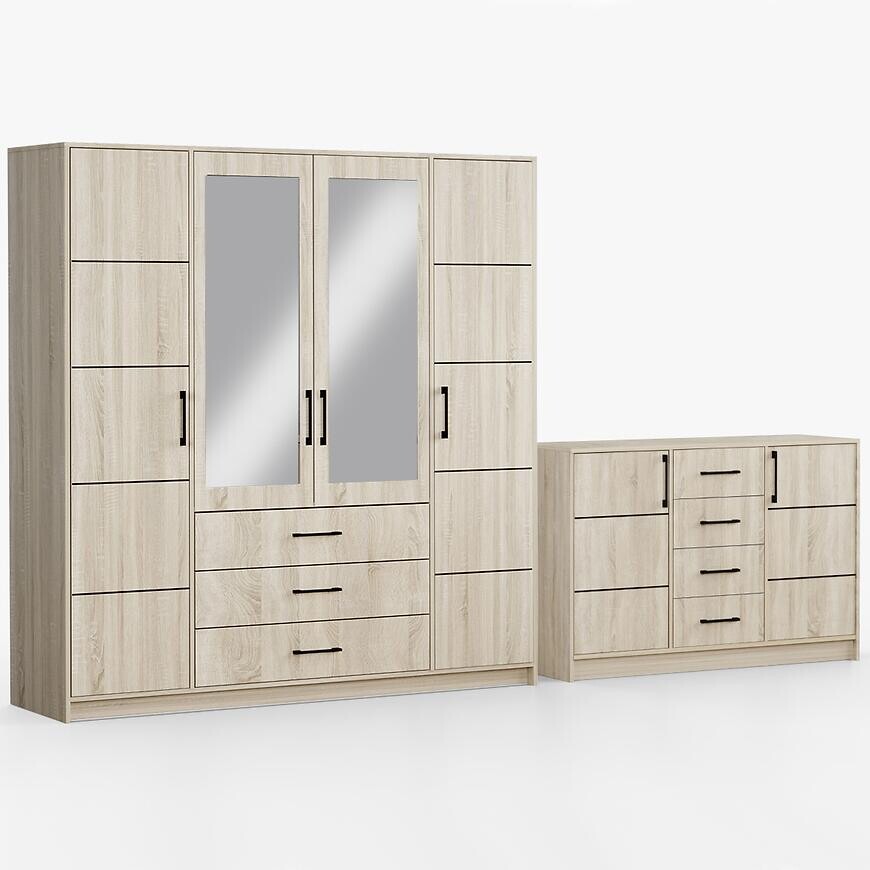 Súprava skriňa Belluno 200 sonoma + komoda Belluno 150