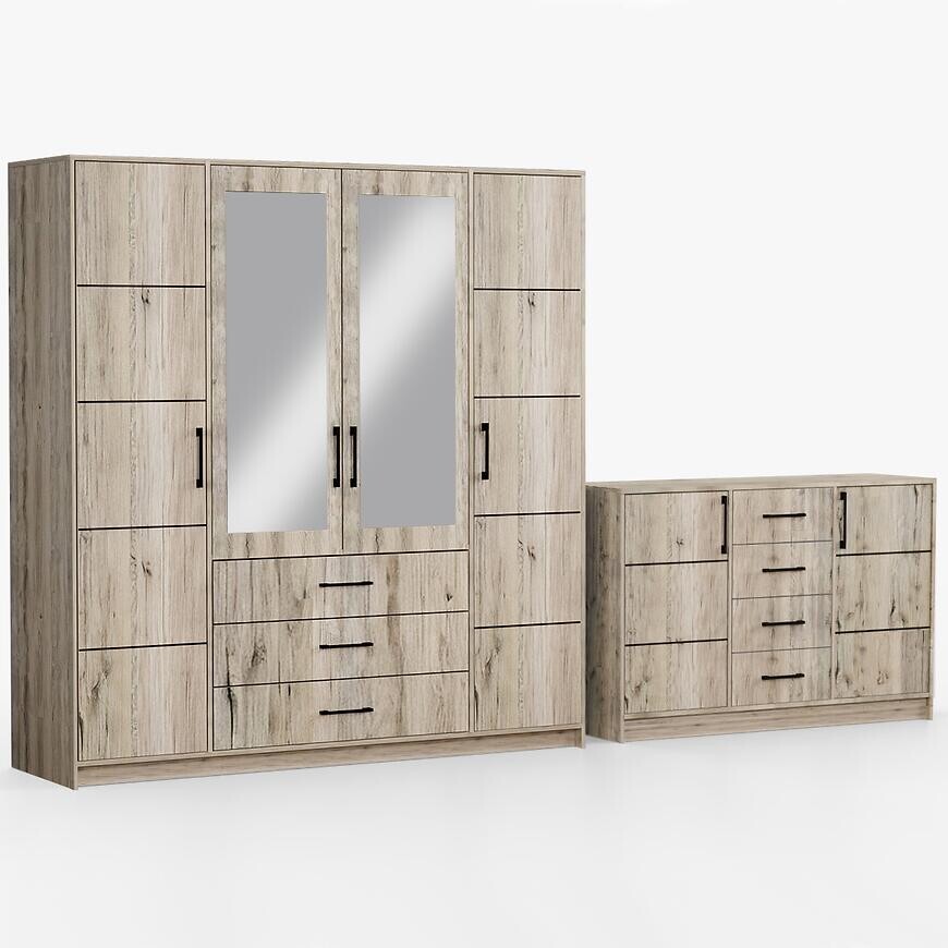 Súprava skriňa Belluno 200 wellington + komoda Belluno 150