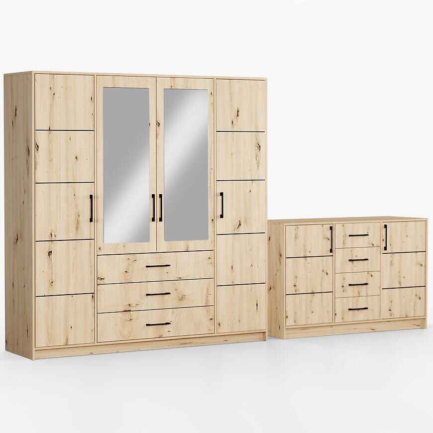 Súprava skriňa Belluno 200 artisan + komoda Belluno 150