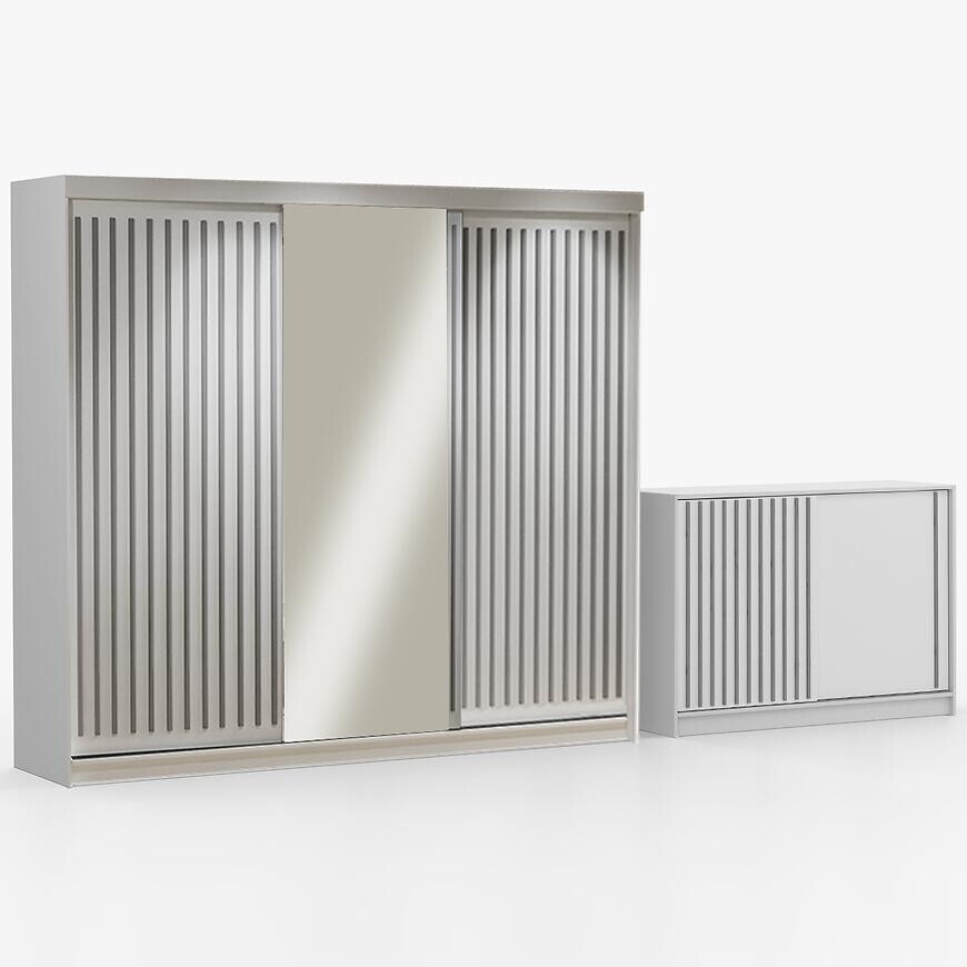 Súprava skriňa Royal 250 biela + komoda Royal 150