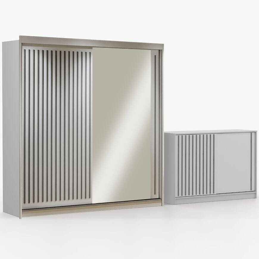 Súprava skriňa Royal 203 biela + komoda Royal 150