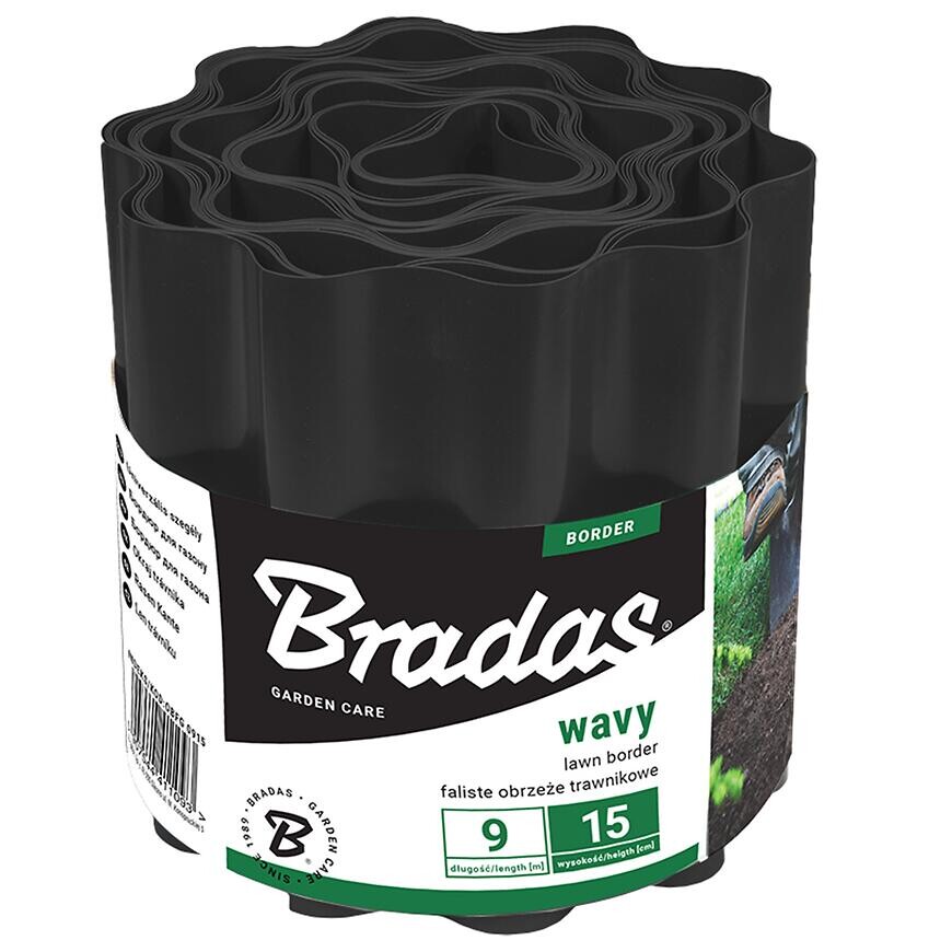 Záhradný obrubník 9 m x 20 cm čierna OBFBK0920