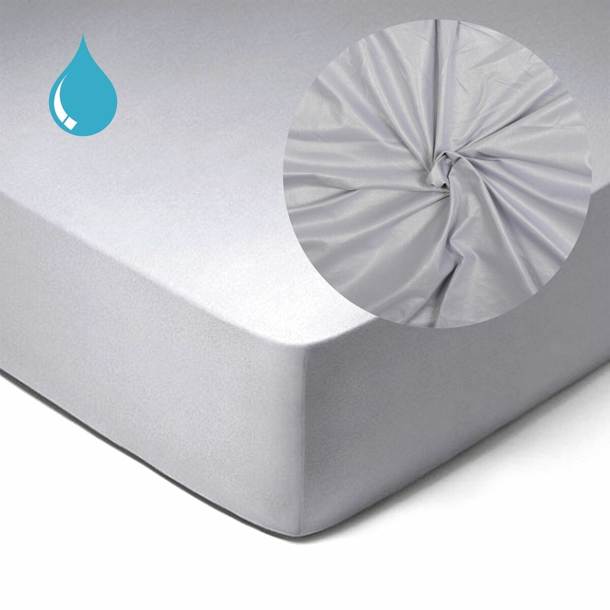 Prestieradlo nepremokavé, Jersey do postieľky, sivé, 60 x 120 cm