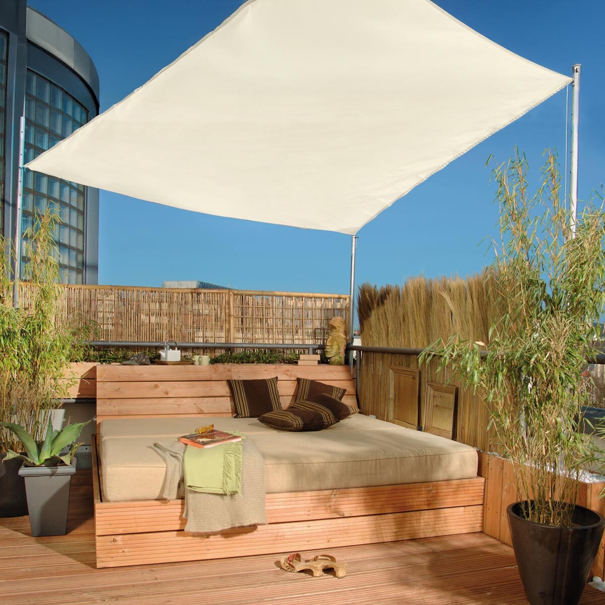 Tieniaca plachta LUGANO, béžová, 360 x 360 cm