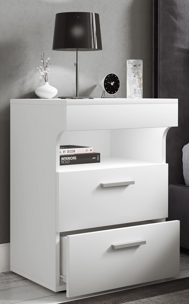 Nočný stolík Slepal L, biely, II. kvalita