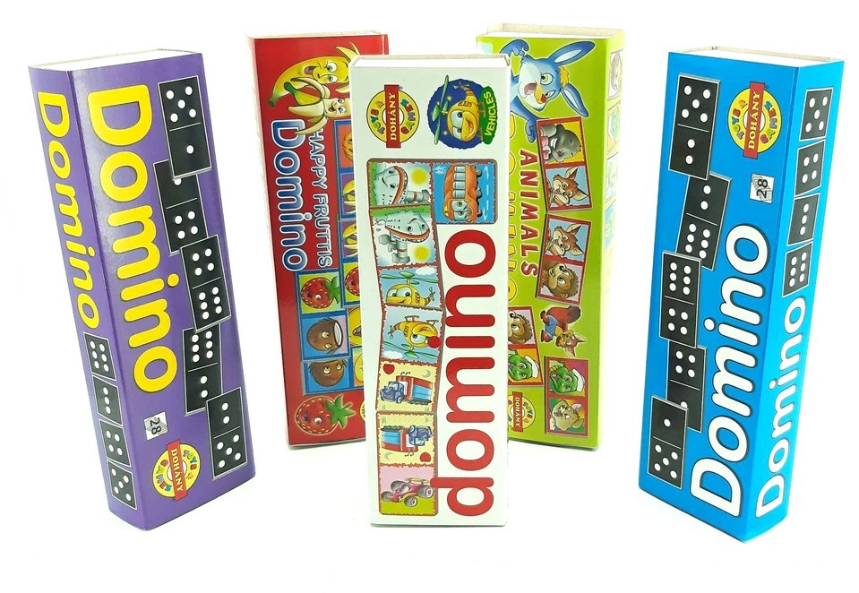 Domino obrázkové 28ks - červená