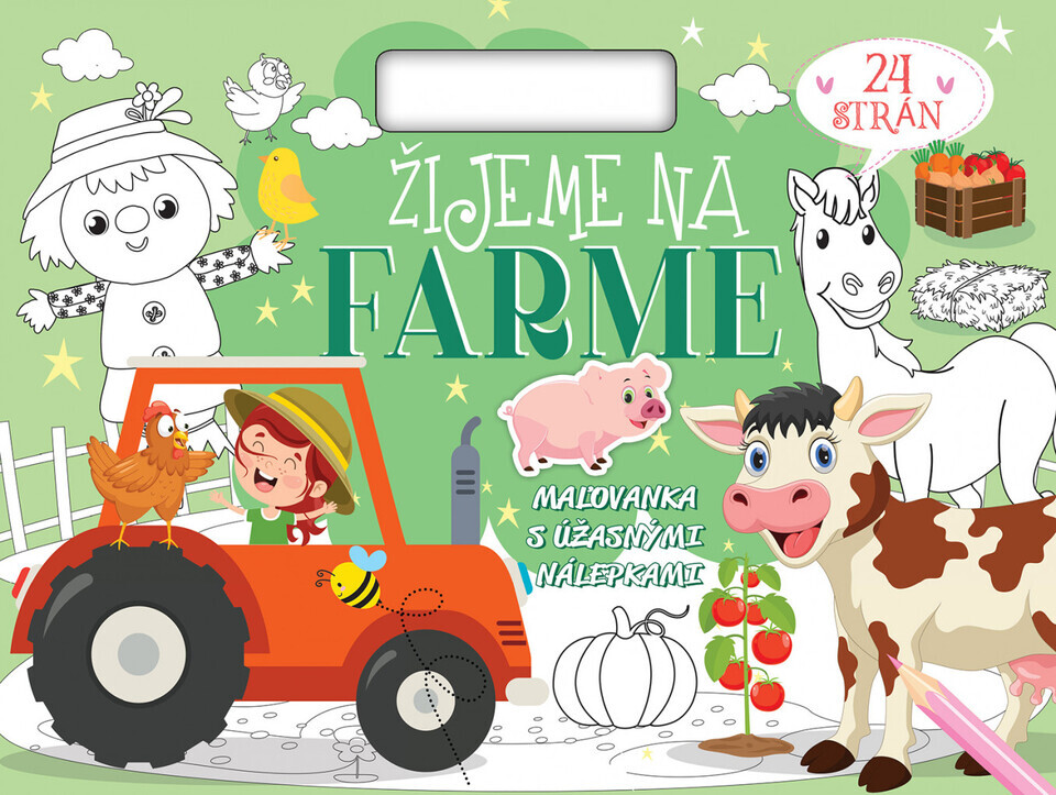 Omaľovánka s nálepkami Žijeme na farme