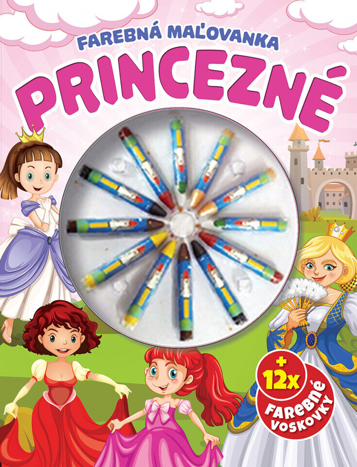 Omaľovánka+voskovky Princezné