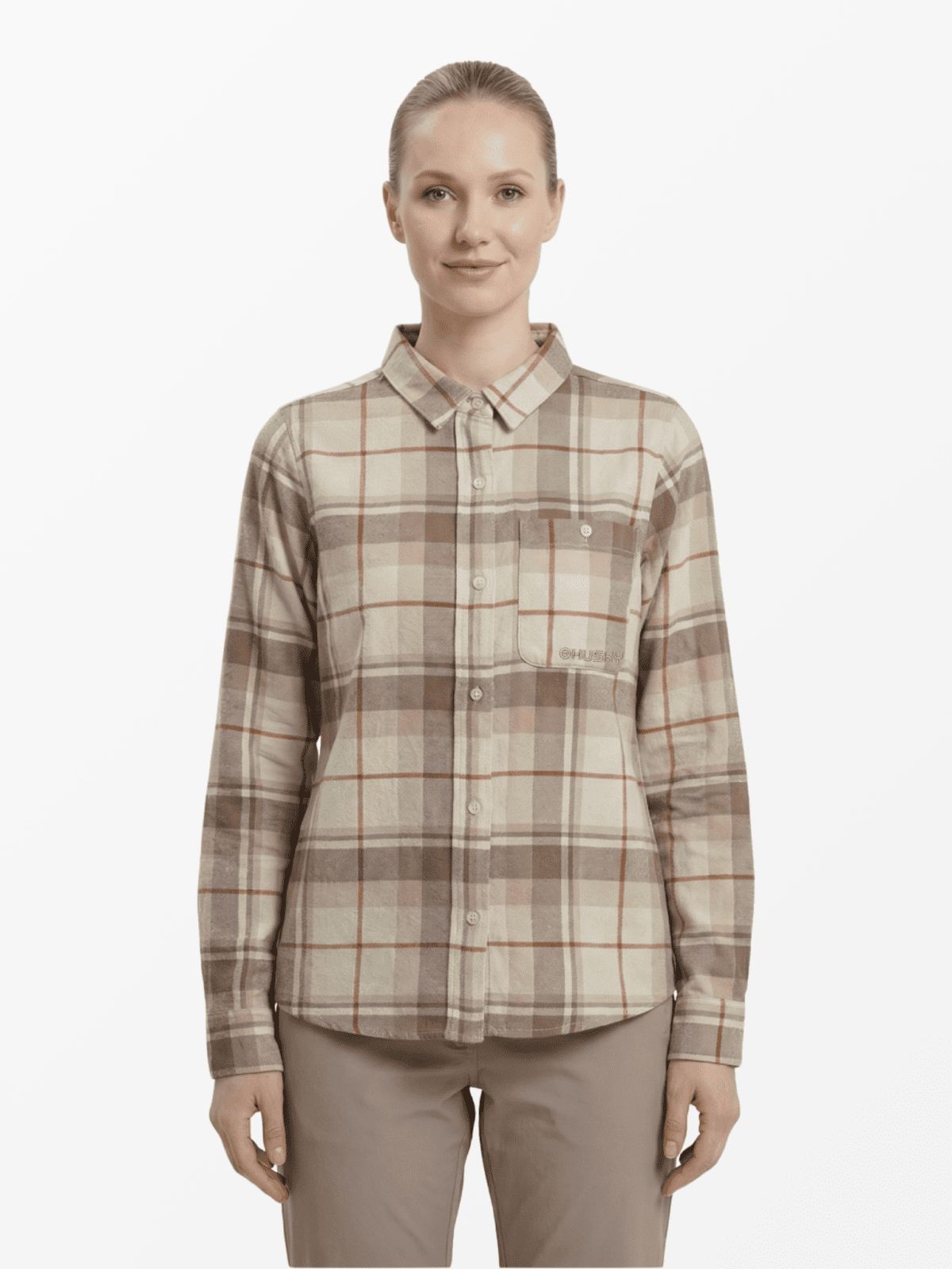 Husky Dámska flanelová košeľa Gaia L beige Veľkosť: L