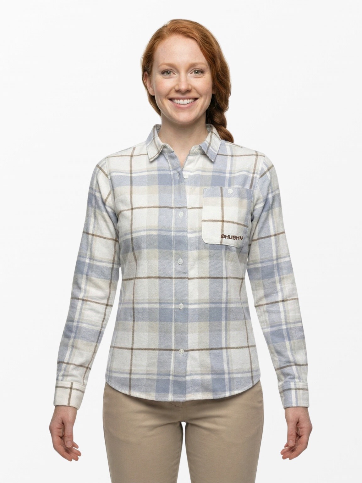 Husky Dámska flanelová košeľa Gaia L light blue Veľkosť: L