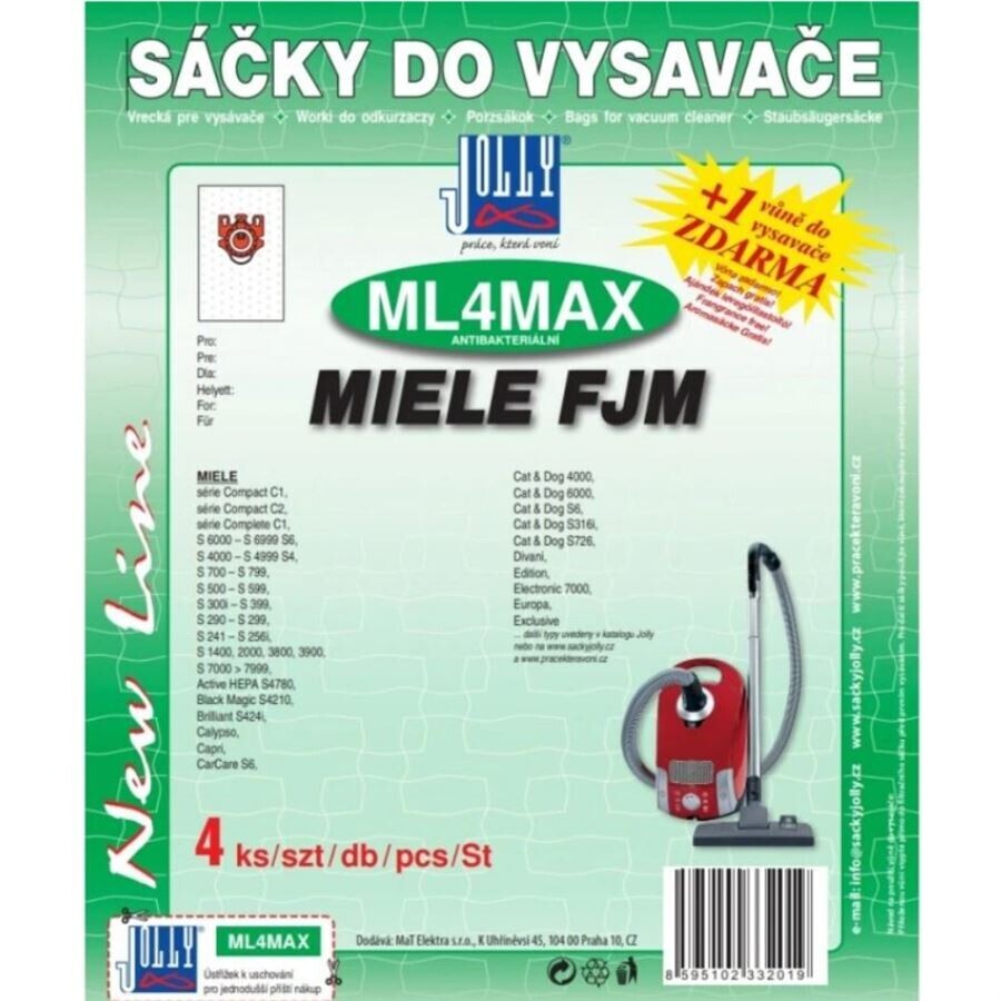 Jolly textilné vrecká do vysávača ML4 MAX pre MIELE FJM, Complete C1, 3D 3201