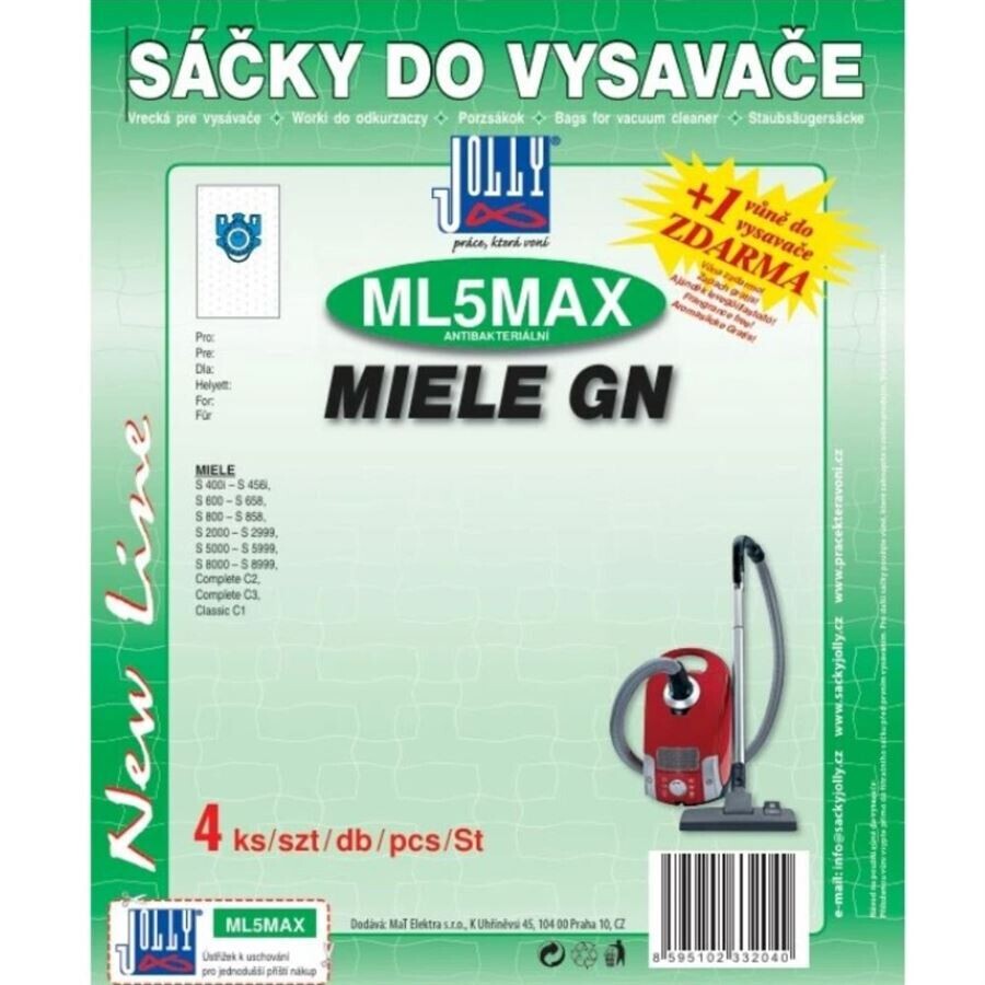 Jolly textilné vrecká do vysávačov ML5 MAX pre MIELE GN, Complete C2, C3, Classic C1