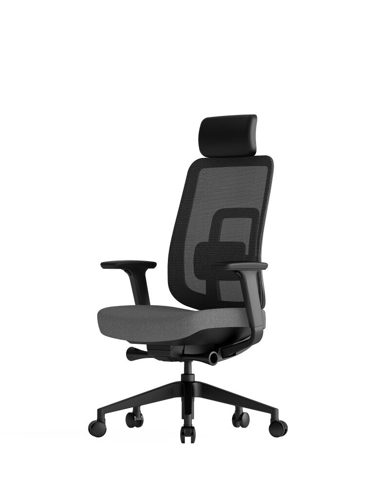 Ergonomická kancelárska stolička K42 SP – sieť/čalúnená, sivá