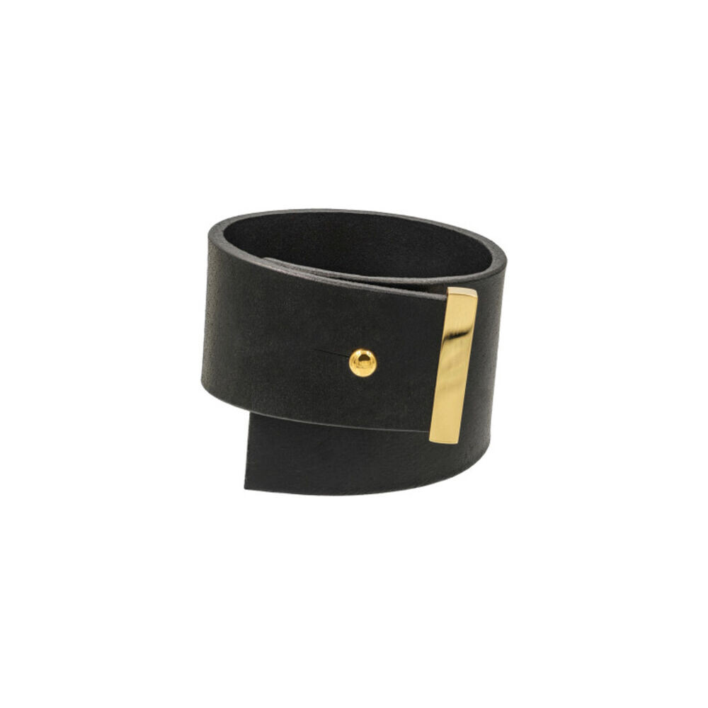 Dámsky kožený náramok s ozdobným pozláteným zakončením 19693