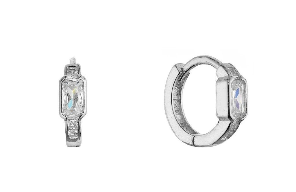 Evolution Group Trblietavé strieborné kruhy so zirkónmi 11766.1