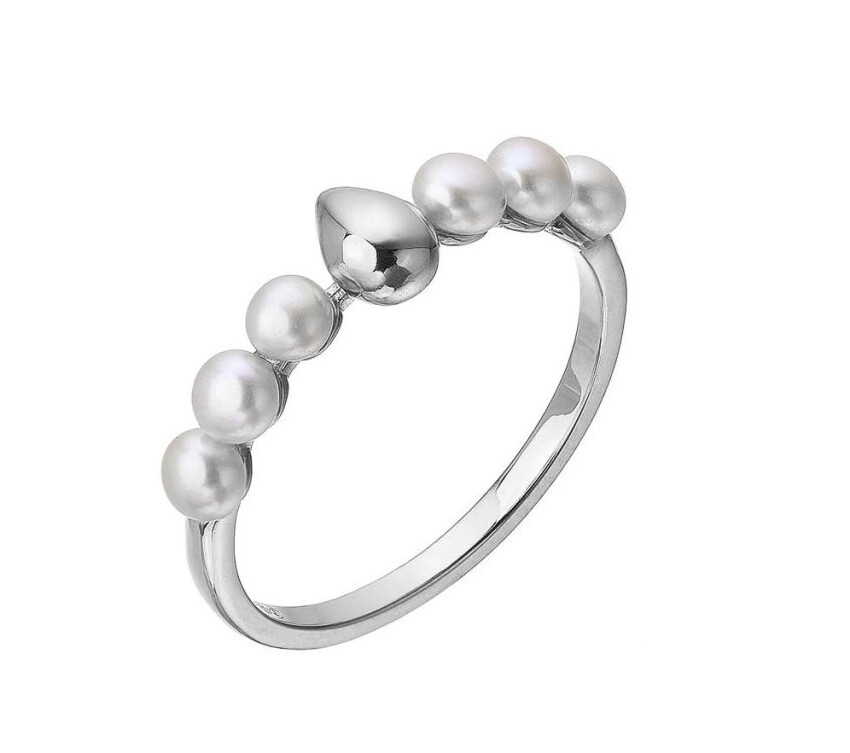 Evolution Group Strieborný prsteň s riečnymi perlami 25005.1 58 mm