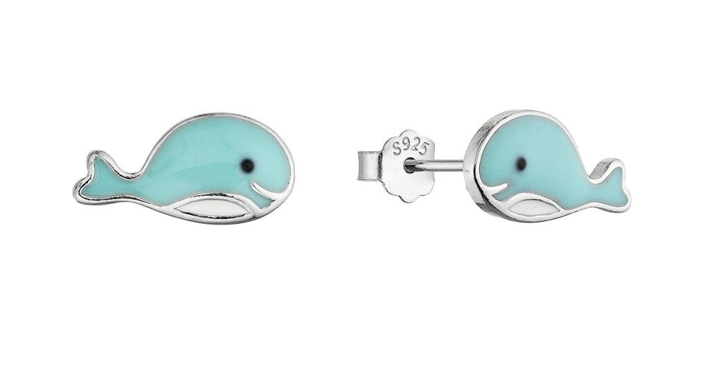 Evolution Group Dievčenské strieborné náušnice Veľrybky 61142