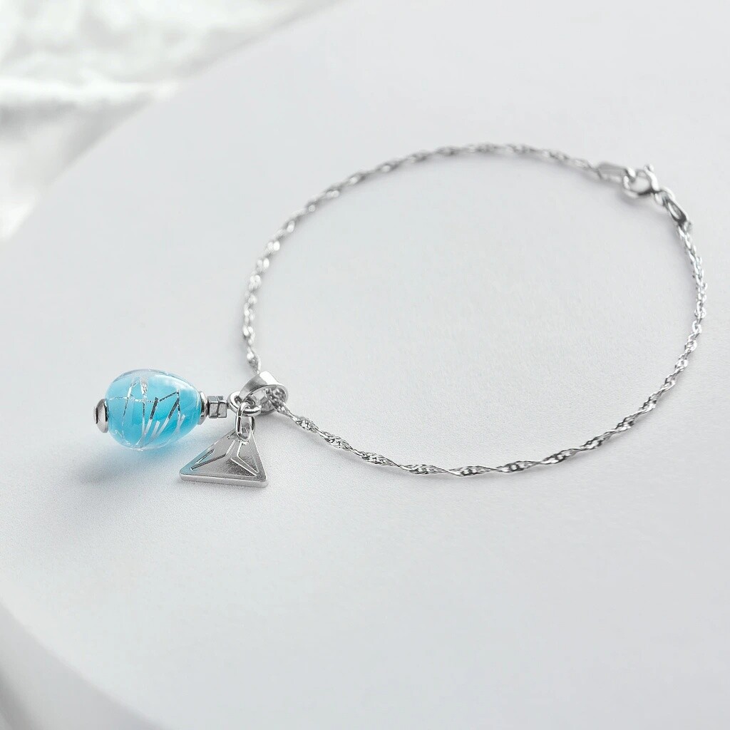 Lampglas Náramok Ice Nude s rýdzim striebrom BNM12/AG/RHO 17 cm