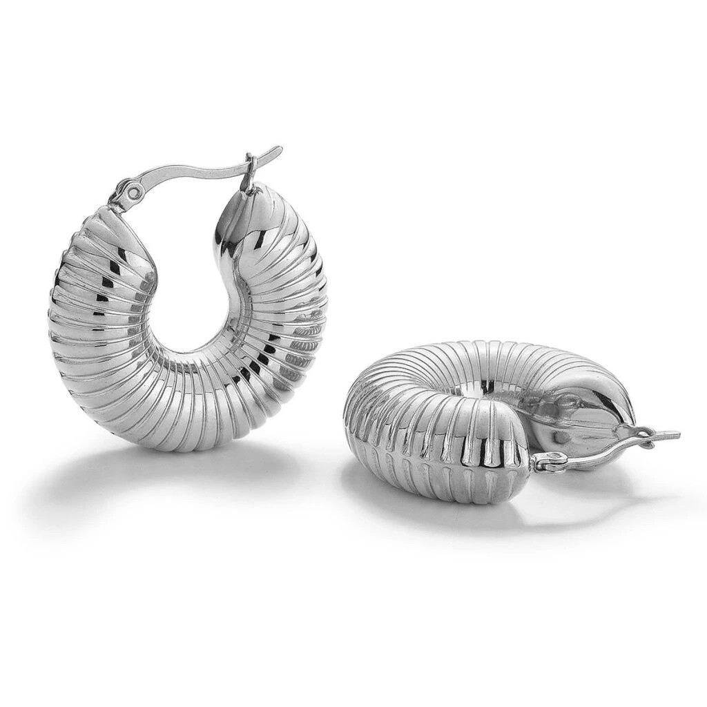 Evolution Group Masívne kruhové náušnice z ocele SORYA