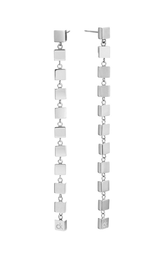 Calvin Klein Dlhé oceľové náušnice Geometric 35000843