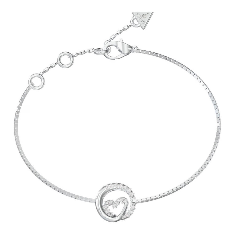 Guess Oceľový náramok s kryštálmi Srdce Iconique JUBB05527JWRH 21 cm