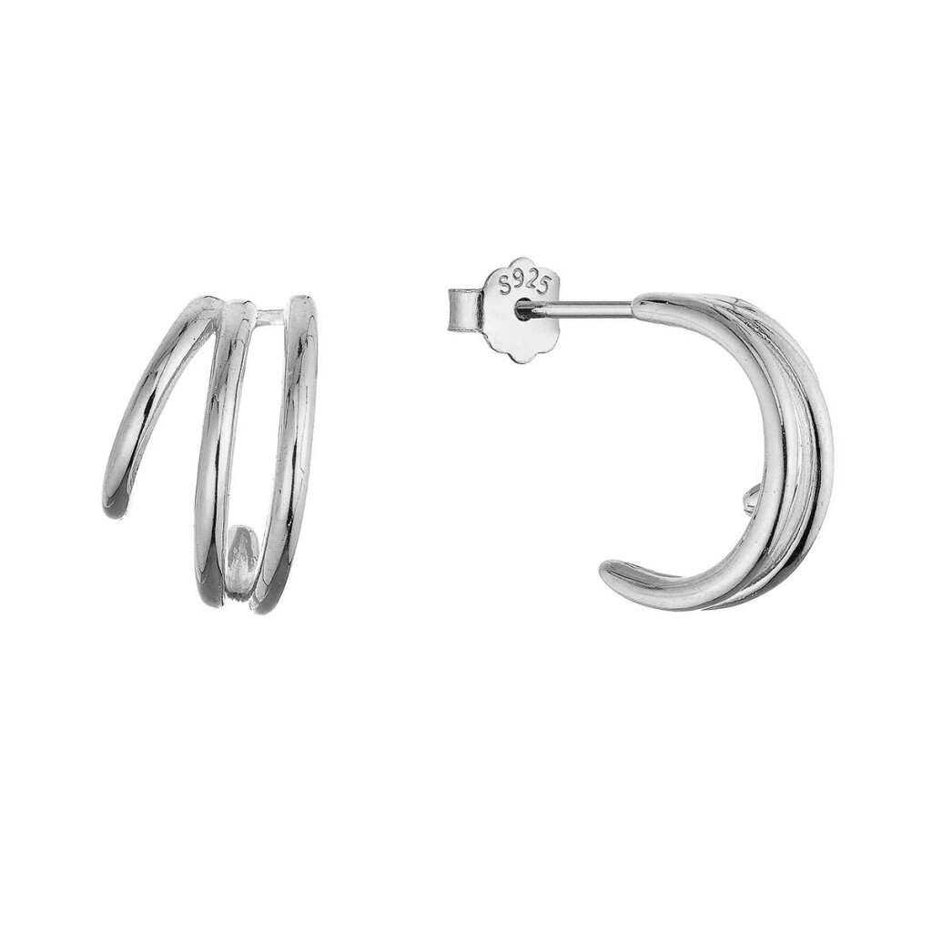 Evolution Group Strieborné kruhové náušnice 61153