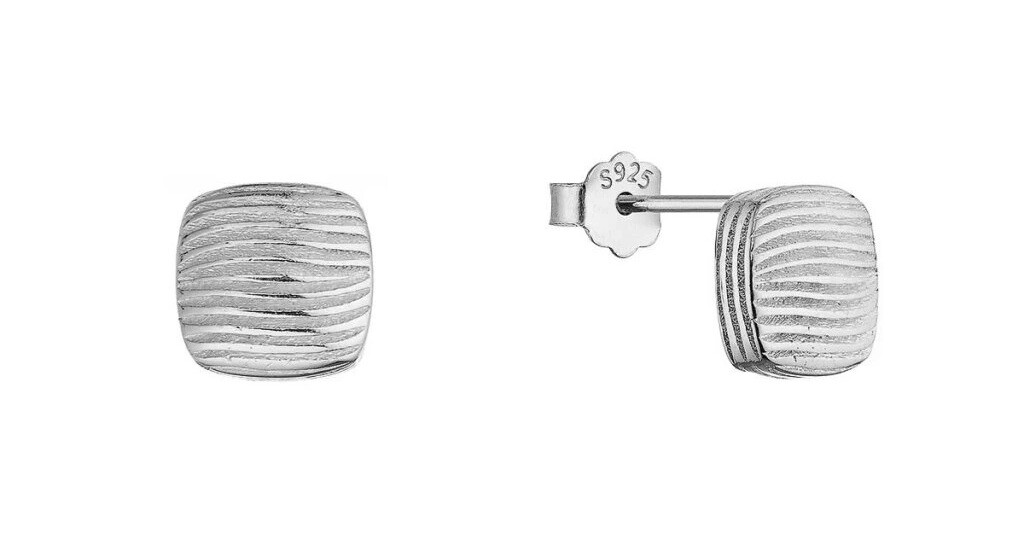 Evolution Group Strieborné náušnice Štvorčeky 61147