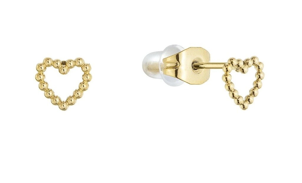 Evolution Group Pozlátené srdiečkové náušnice z ocele 41014.1
