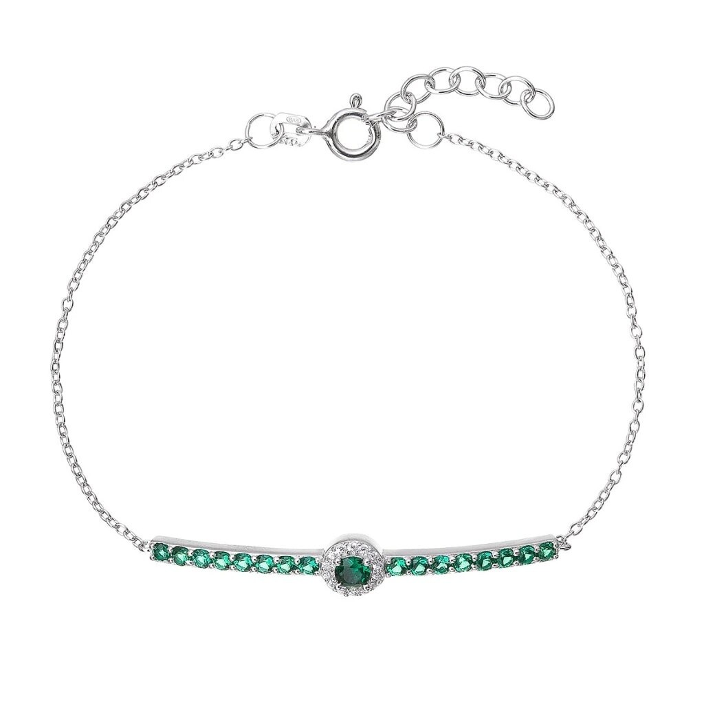 Evolution Group Elegantný strieborný náramok so zirkónmi 13116.3