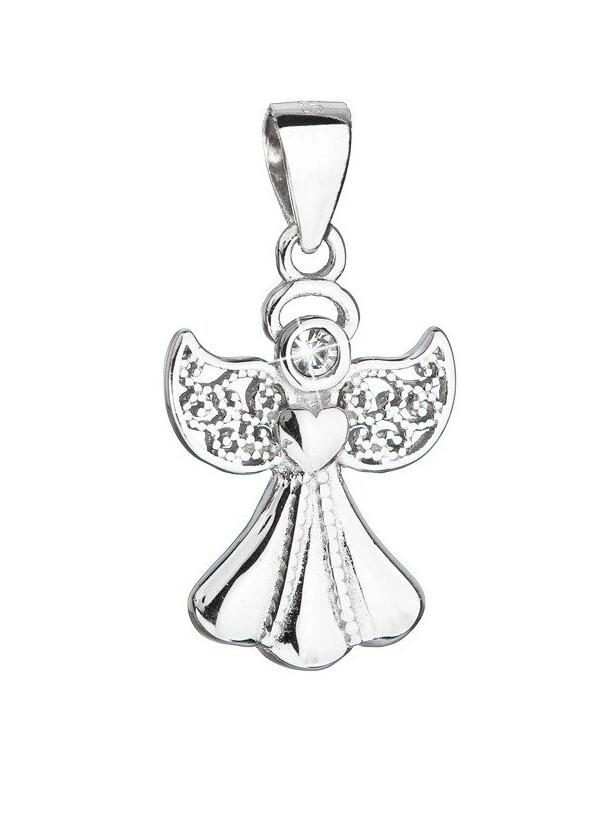 Evolution Group Strieborný prívesok s kryštálom Swarovski Anjelik 34262.1