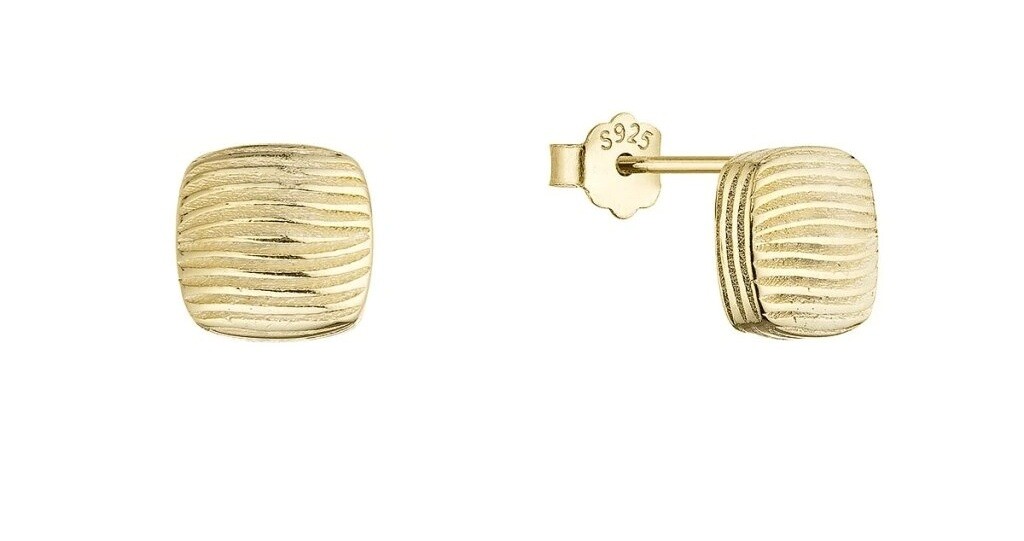 Evolution Group Pozlátené náušnice Štvorčeky 61147