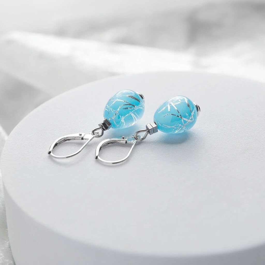 Lampglas Visiace náušnice Ice Nude s rýdzim striebrom ENM12/AG/RHO