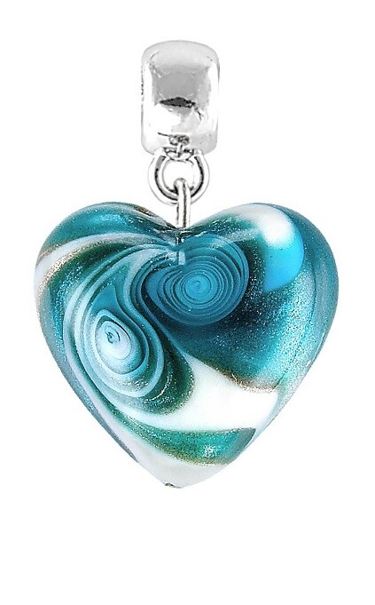 Lampglas Jedinečný prívesok Azure Storm z perly Lampglas S19/AG/RHO