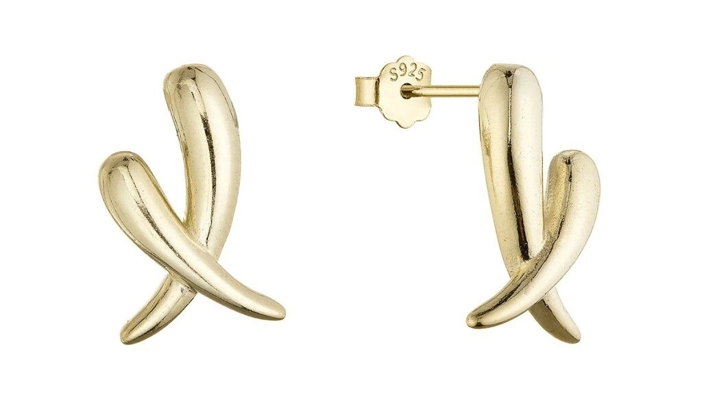 Evolution Group Štýlové pozlátené náušnice 61148