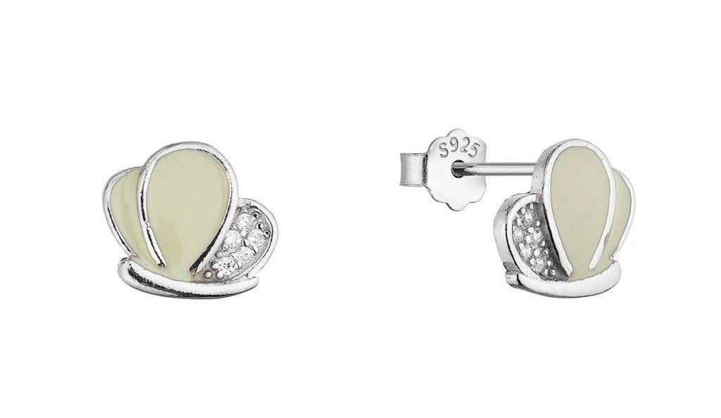 Evolution Group Dievčenské strieborné náušnice Motýliky so zirkónmi 11756.1