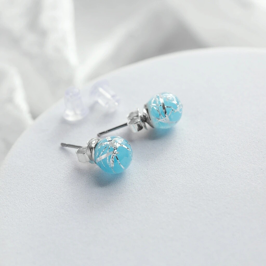 Lampglas Náušnice Ice Nude s rýdzim striebrom ENM12/AG/RHO-PU