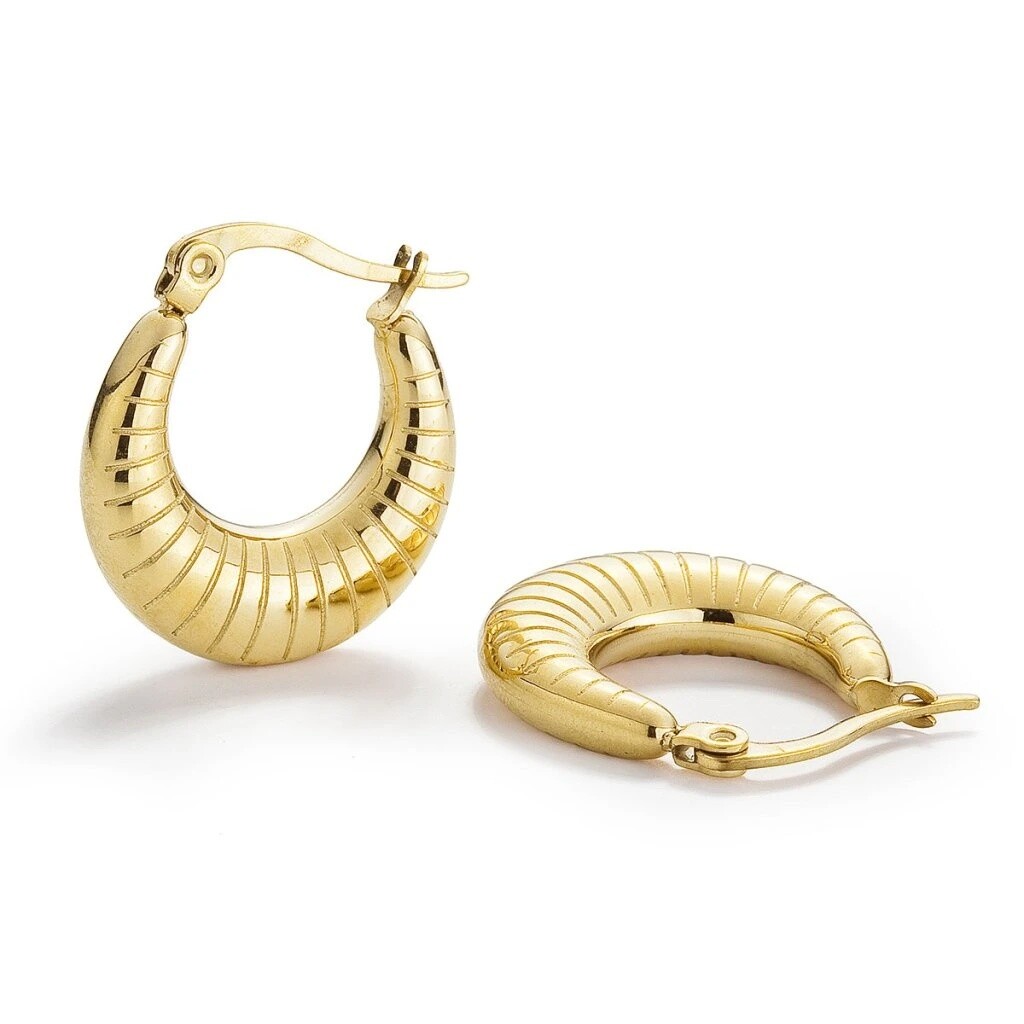 Evolution Group Elegantné kruhové náušnice z pozlátenej ocele ISMARA