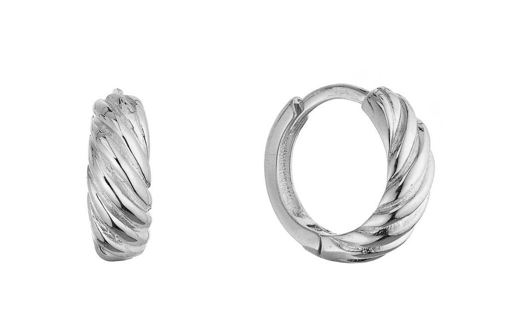 Evolution Group Strieborné kruhové náušnice 61159
