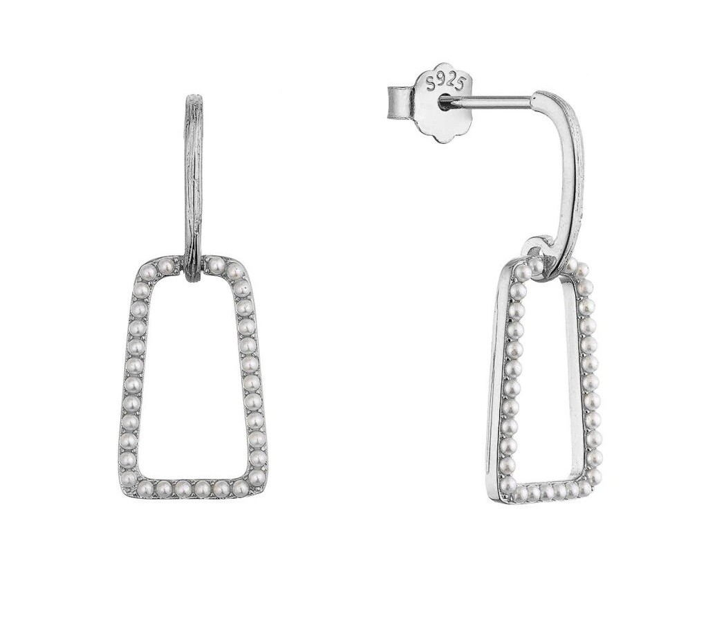 Evolution Group Visiace strieborné náušnice so syntetickými perličkami 11811.1