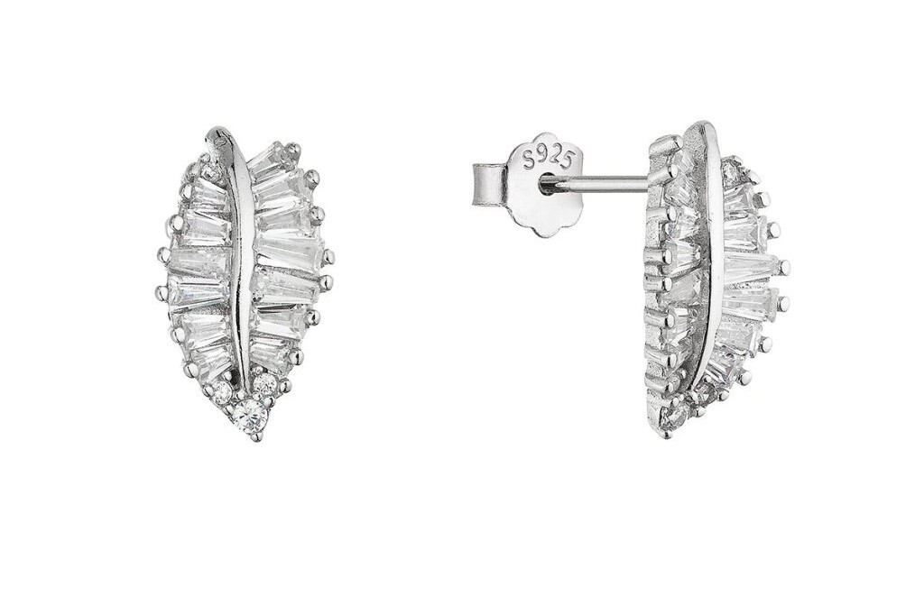 Evolution Group Trblietavé strieborné náušnice Lístočky 11746.1