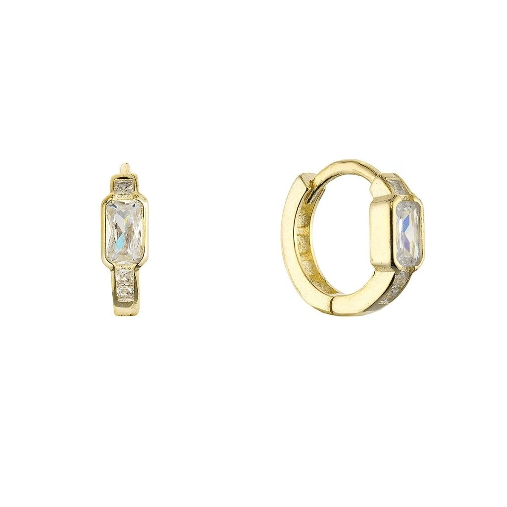 Evolution Group Trblietavé pozlátené kruhy so zirkónmi 11766.1