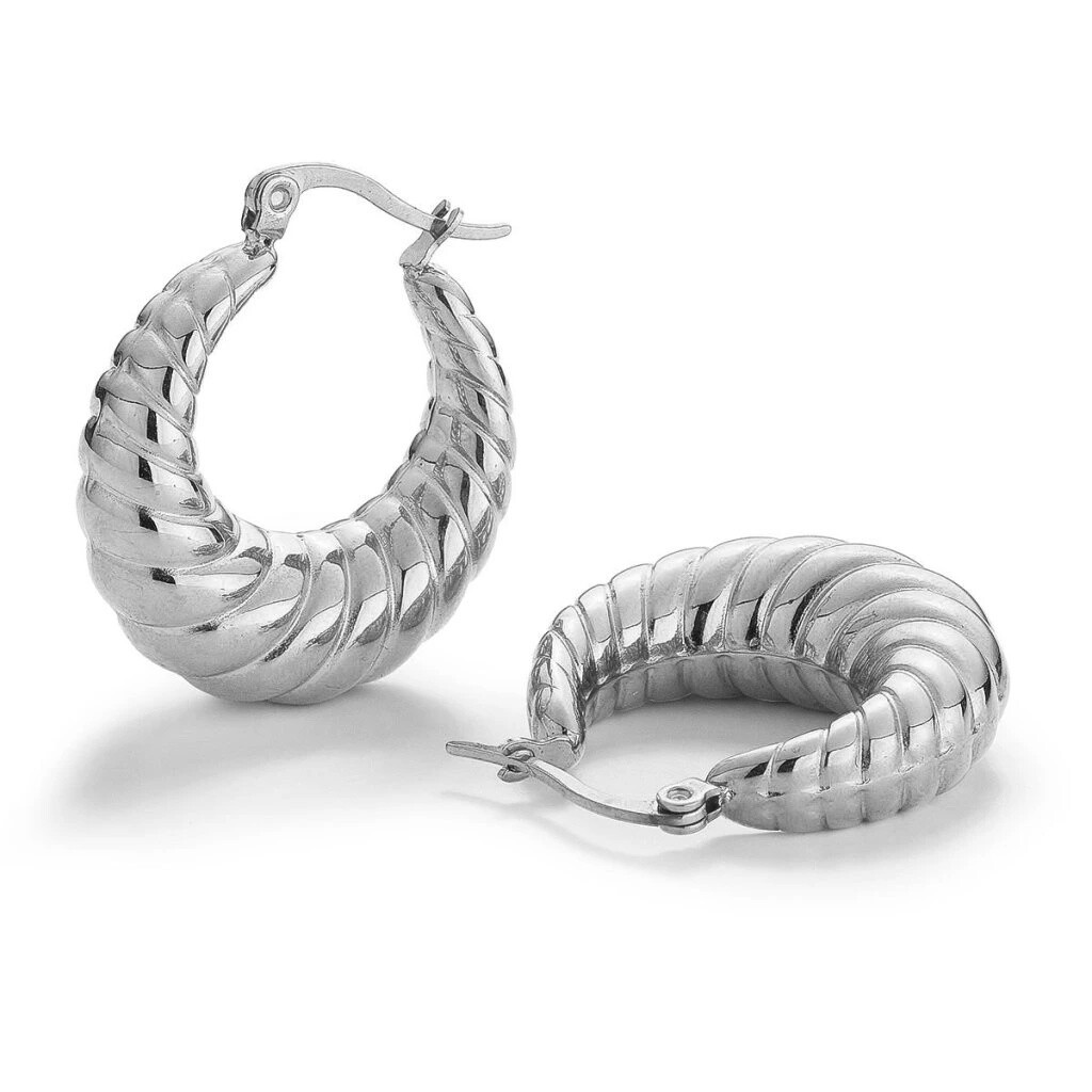 Evolution Group Moderné kruhové náušnice z ocele ELARAE