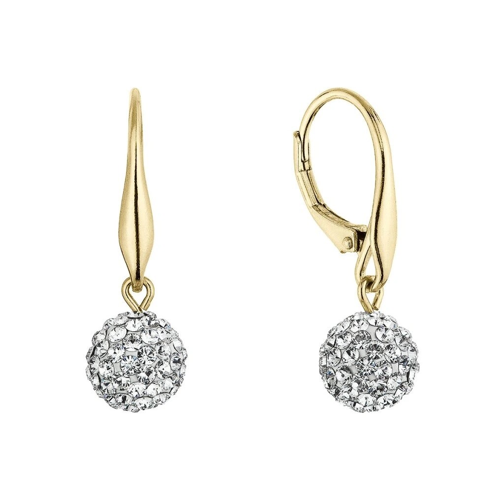 Evolution Group Pozlátené náušnice Guličky s kryštálmi Swarovski 31326.1