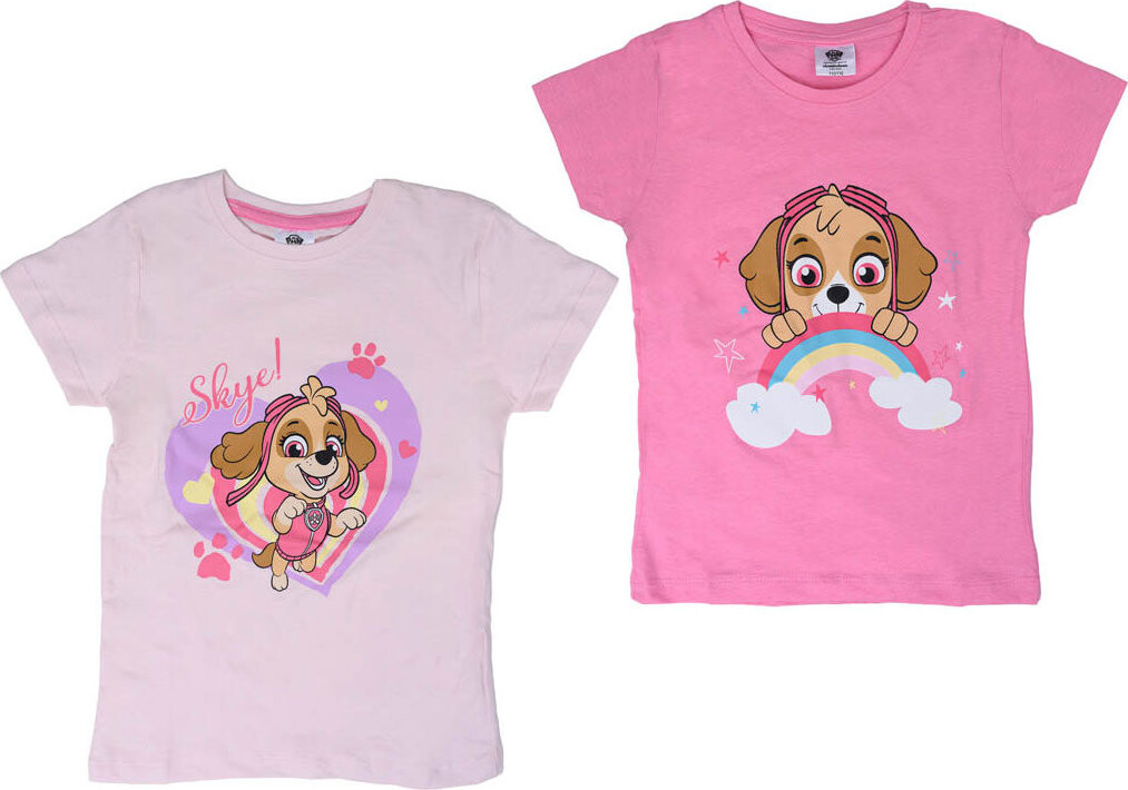 Labková patrola – Detské tričko ružové/svetloružové veľ. 110 – 116, 2 ks