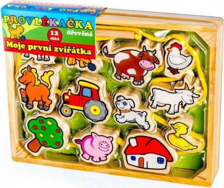 Drevená prevliekačka - Moje prvé zvieratká, 12 dielikov