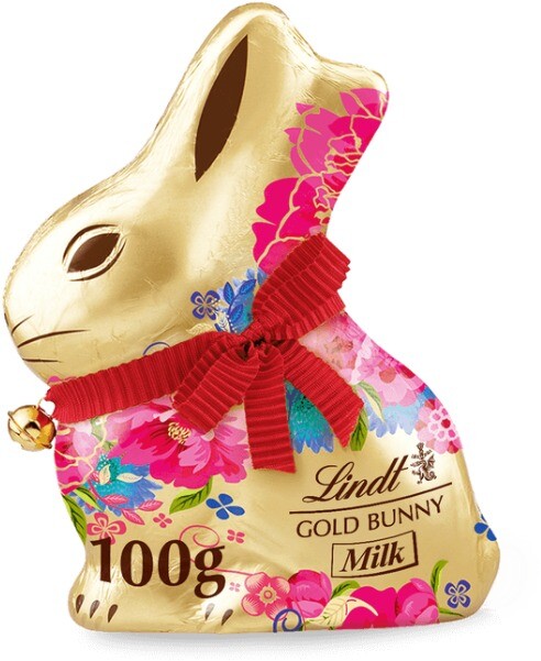 Lindt Zlatý zajačik mliečny s kvetinkami 100 g