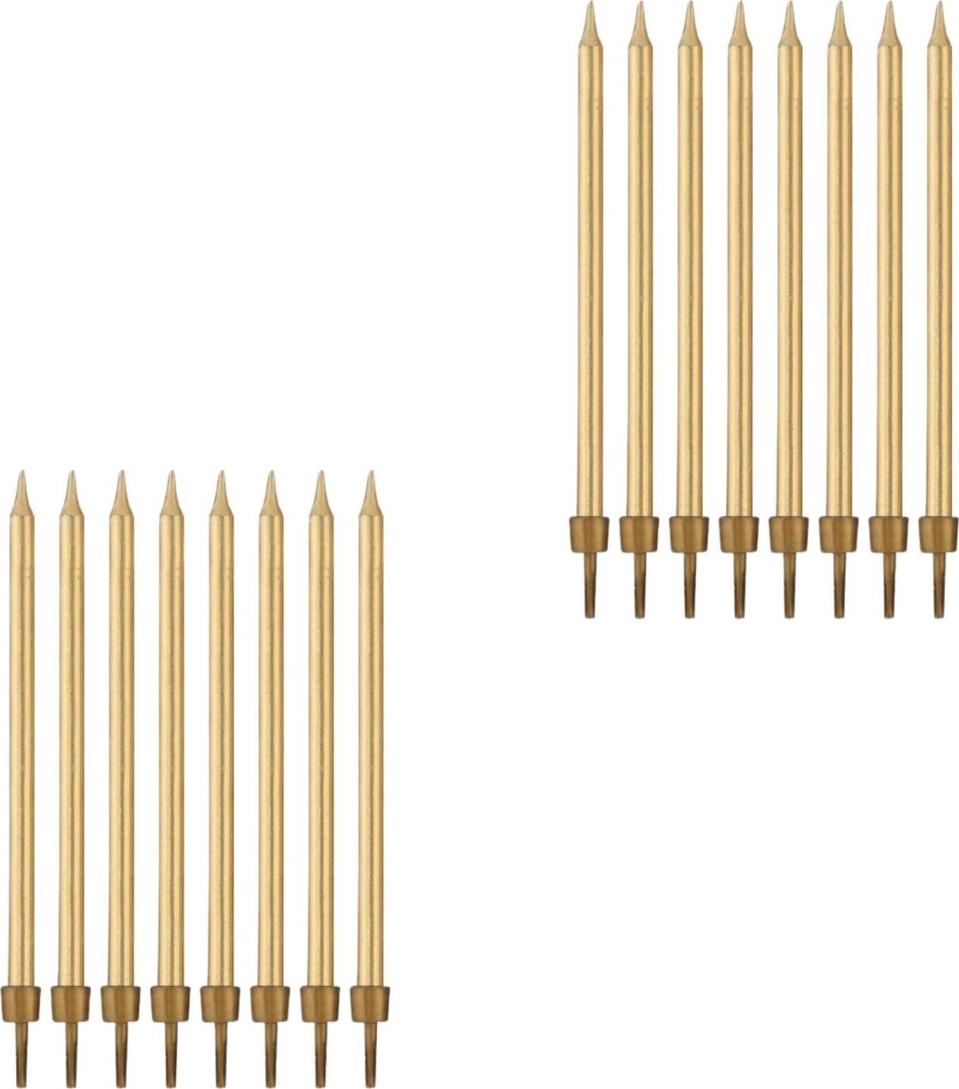 GODAN Narodeninové sviečky s podstavcom dĺžka 10 cm, 16 ks, zlaté