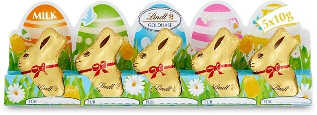 Lindt Zlatý zajačik mini mliečny 5× 10 g