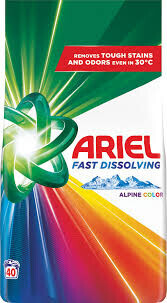 Ariel Alpine Color prací prášok  2,2 kg 40 praní